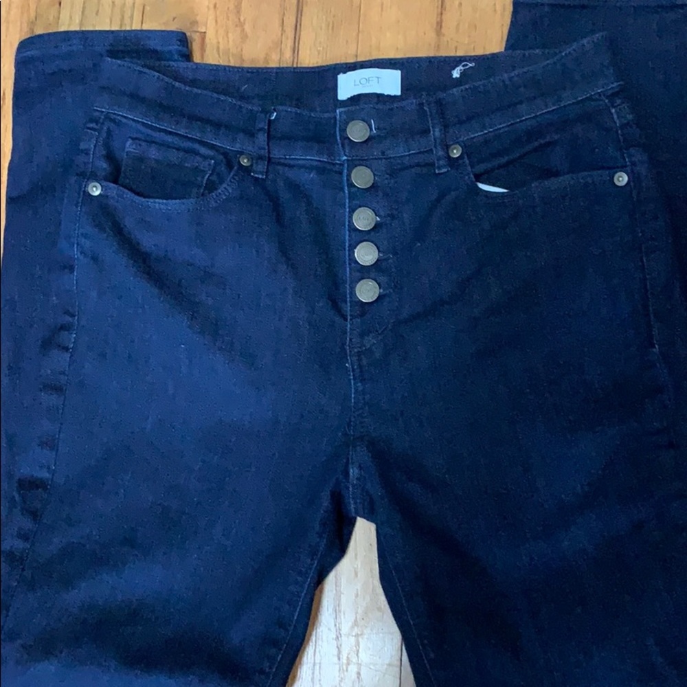 Loft outlet size 6 button fly skinny jeans